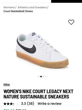 Women’s Nike court legacy next nature sustainable 7.5 tennis shoes